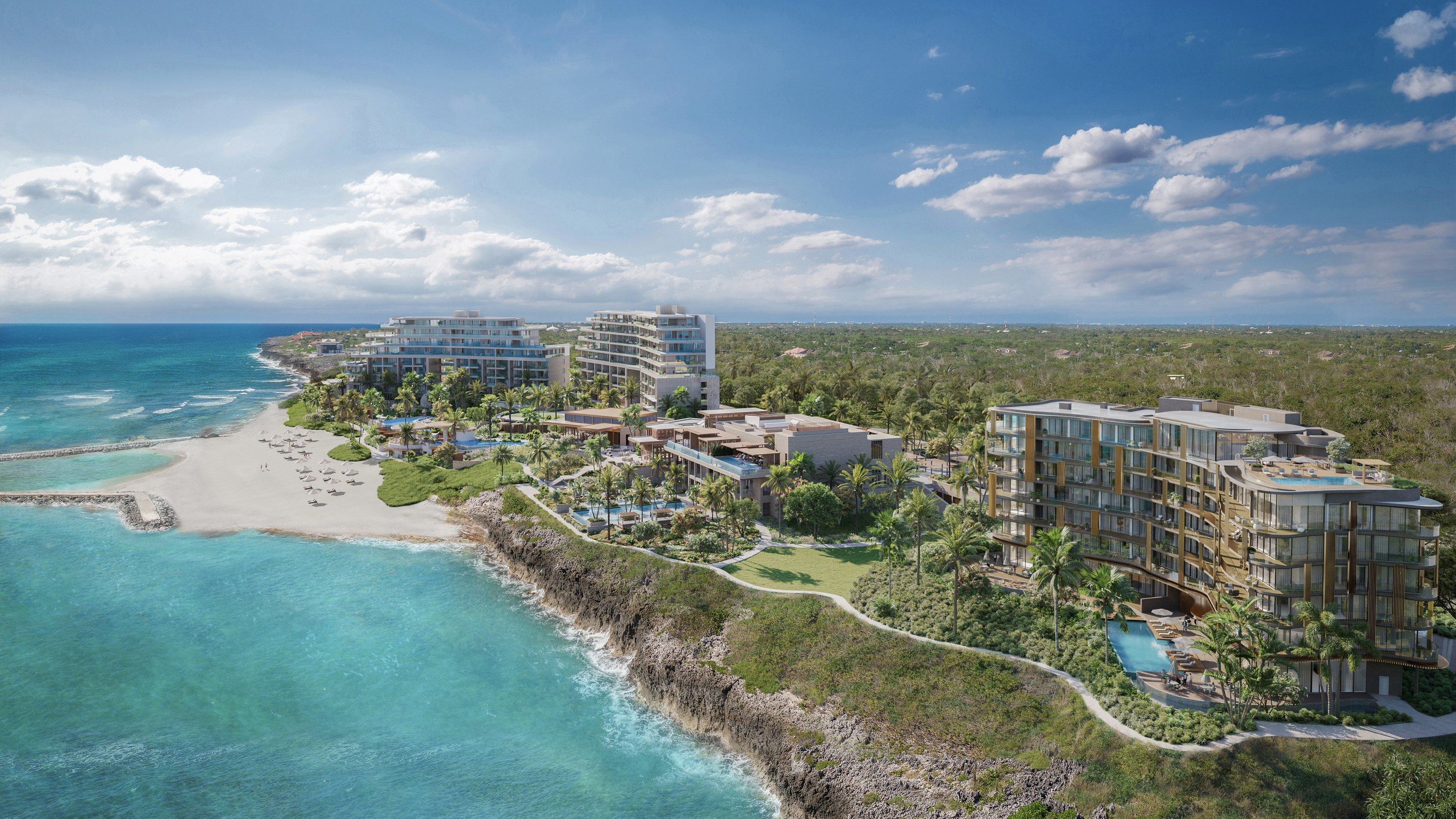 Rendering of the Mandarin Oriental resort and residences on the Grand Cayman coast